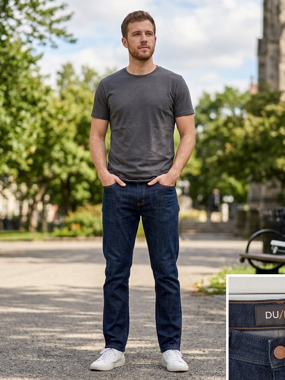 Duer Blue Denim L2X Relaxed Taper Jeans - Size 34x32